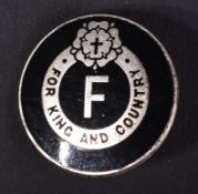 WWII SECOND WORLD WAR BRITISH FASCIST MEMBERS PARTY BADGE