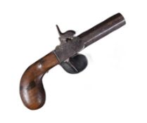19TH CENTURY VICTORIAN FLINTLOCK POCKET PISTOL