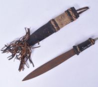 19TH CENTURY TRIBAL LEATHER CLAD SUDANESE DAGGER