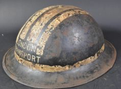 WWII SECOND WORLD WAR BRITISH BRODIE HELMET - LONDON TRANSPORT