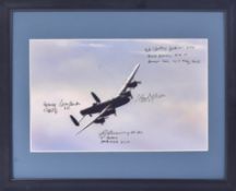 SECOND WORLD WAR INTEREST - LANCASTER BOMBER SIGNED PHOTOGRAPH