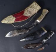 TWO VINTAGE INDIAN KUKRI KNIVES