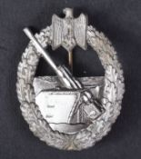WWII SECOND WORLD WAR GERMAN KRIEGSMARINE COASTAL ARTILLERY BADGE