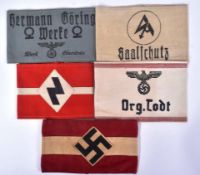 COLLECTION OF SECOND WORLD WAR THIRD REICH ARM BANDS