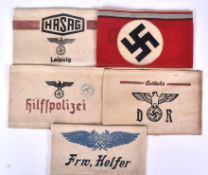 COLLECTION OF SECOND WORLD WAR THIRD REICH ARM BANDS
