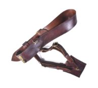 SECOND WORLD WAR SAM BROWNE UNIFORM BELT WITH SWORD FROG