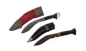 TWO MINIATURE NEPALESE KUKRI KNIVES