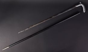 20TH CENTURY STEEL HANDLED SWORD STICK