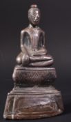 19TH CENTURY CHINESE SILVER WHITE METAL BUDDHA