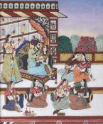 PERSIAN MARBLE PANEL DEPICTING TRADITIONAL SCENE