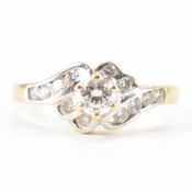 VINTAGE GOLD & DIAMOND CROSS OVER RING