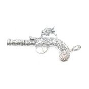 STERLING SILVER PISTOL WHISTLE PENDANT