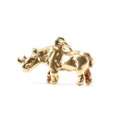 HALLMARKED 9CT GOLD RHINOCEROS PENDANT CHARM