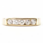 HALLMARKED 9CT GOLD FIVE STONE RING