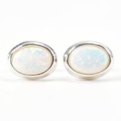 PAIR OF 925 SILVER & OPALITE STUD EARRINGS