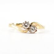 HALLMARKED 18CT GOLD & DIAMOND CROSSOVER RING
