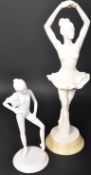 PAIR OF BISQUE PORCELAIN BALLERINA FIGURINES