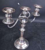 VINTAGE 20TH CENTURY SILVER ON COPPER CANDELABRA