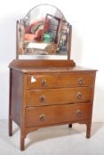 1950S OAK VENEER MIRROR BACK DRESSING CHEST OF DRAWERS