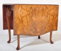 QUEEN ANNE REVIVAL BURR WALNUT DROP LEAF DINING TABLE