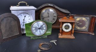 COLLECTION OF MID CENTURY VINTAGE MANTEL CLOCKS