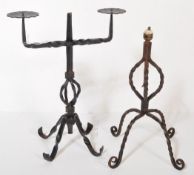 VINTAGE 1930S TWISTED WROUGHT IRON CANDELABRA