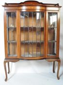 EDWARDIAN MAHOGANY & LEADED GLASS CHINA DISPLAY CABINET