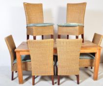LARGE CONTEMPORARY PINE REFECTORY TABLE & CHAIRS