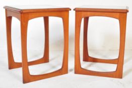 PAIR OF RETRO MID CENTURY TEAK SIDE TABLES
