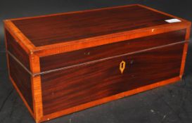 VICTORIAN 19TH CENTURY MAHOGANY VENEERED WRITING SLOPE