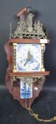 VINTAGE 20TH CENTURY DUTCH WOOD AND DELFT WALL CLOCK