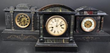 TWO VICTORIAN SLATE MANTEL CLOCK & HAC MANTEL CLOCK