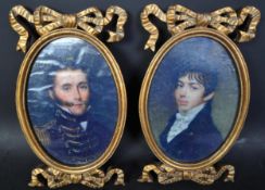 PAIR OF 20TH CENTURY FRAMED OVAL GILT PORTRAITS