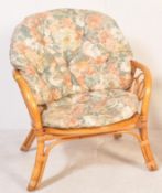 1970S BAMBOO WICKER ARMCHAIR
