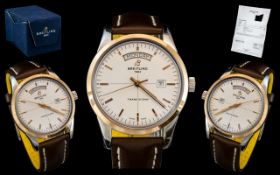 Breitling 1884 Ltd and Numbered Edition Transocean Day and Date Calendar - Gents Steel Cased Wrist