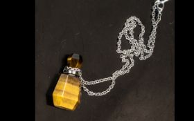 Tiger Eye Perfume Bottle Pendant Necklac