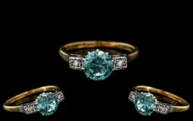 18ct Gold and Platinum Diamond and Zirco