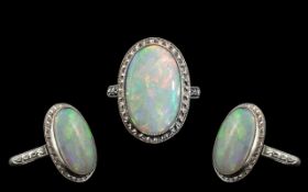 Antique Platinum Superb Opal Set Dress R