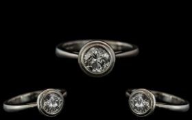 Platinum - Attractive Single Stone Diamo