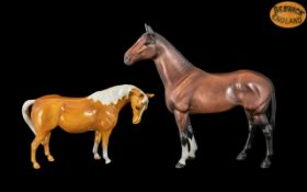 Beswick Pair of Hand Painted Horse Figur