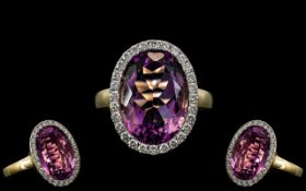18ct Gold - Superb Quality Large Amethys