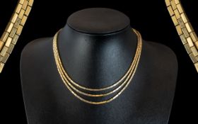 Ladies - Superb Quality 9ct Gold 3 Stran