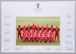 CRICKET - England cricket team v Australia 2014 team signed photograph overall size 16.5” x 11.