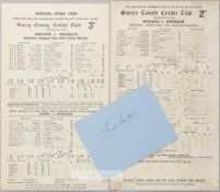 CRICKET - ENGLAND v AUSTRALIA 1938 ASHES 5TH TEST THE OVAL LEN HUTTON 364 OFFICIAL SCORECARD ENGLAND