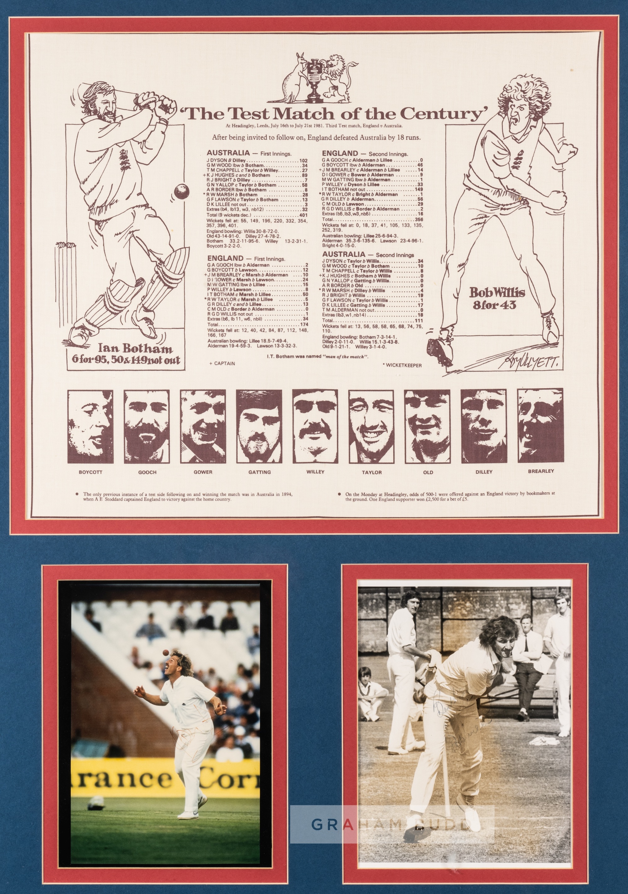 "The Test Match of the Centenary" England v Australia third test match at Headingley, Leeds,