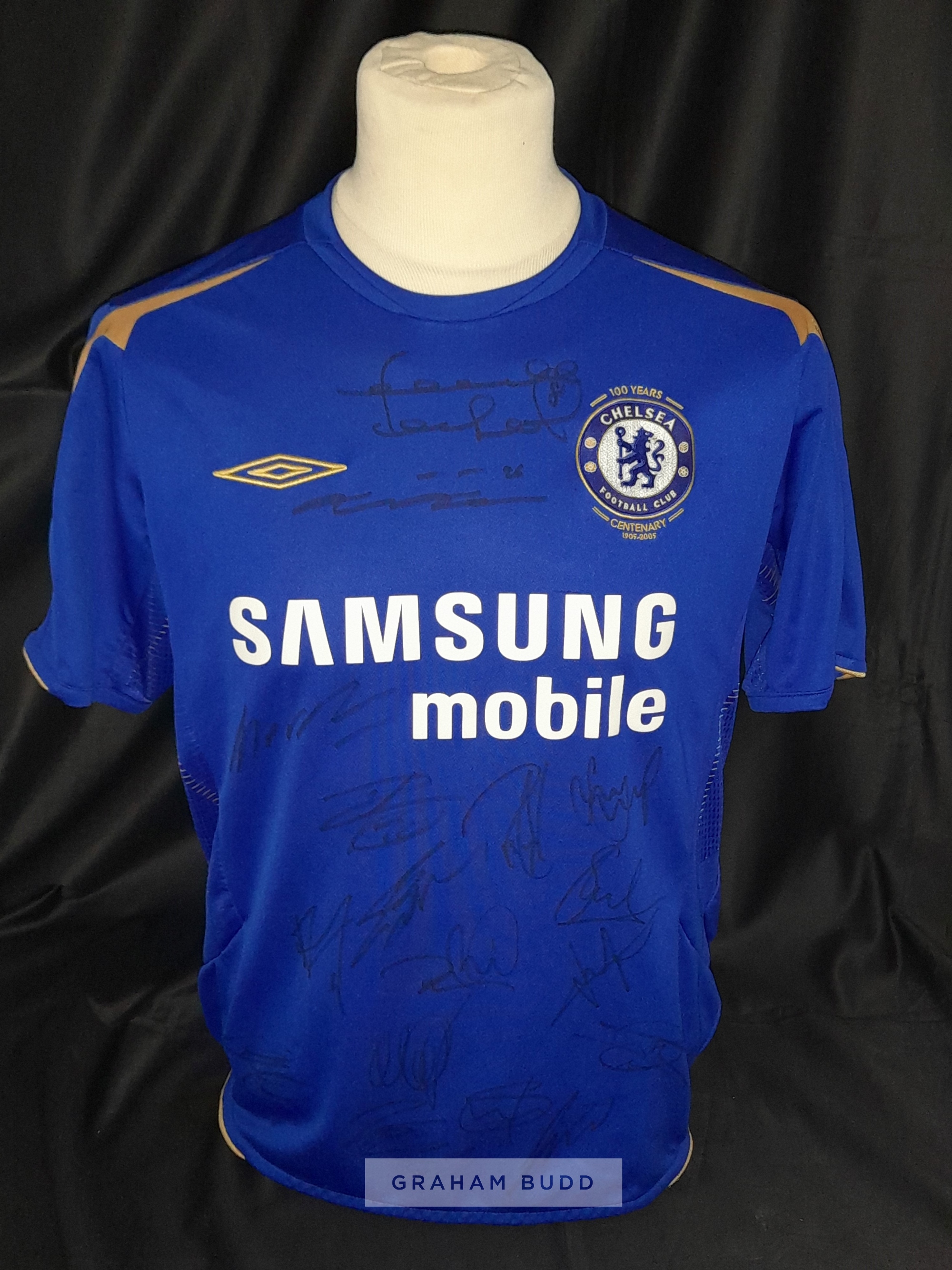 Chelsea squad signed shirt Umbro Chelsea 2005-06 Premier League winners centenary embroidered