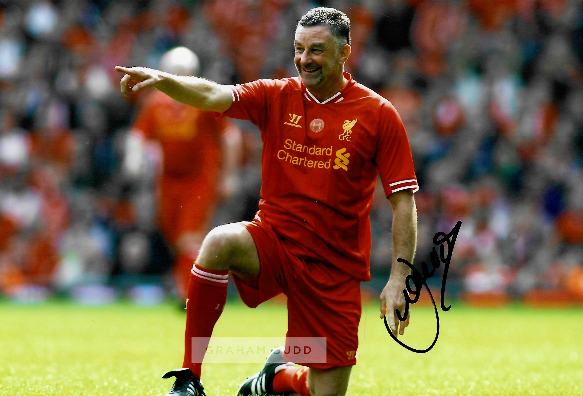 Liverpool Legends collection of ten signed photographs, including John Barnes, Dirk Kuyt, Robbie - Image 3 of 10