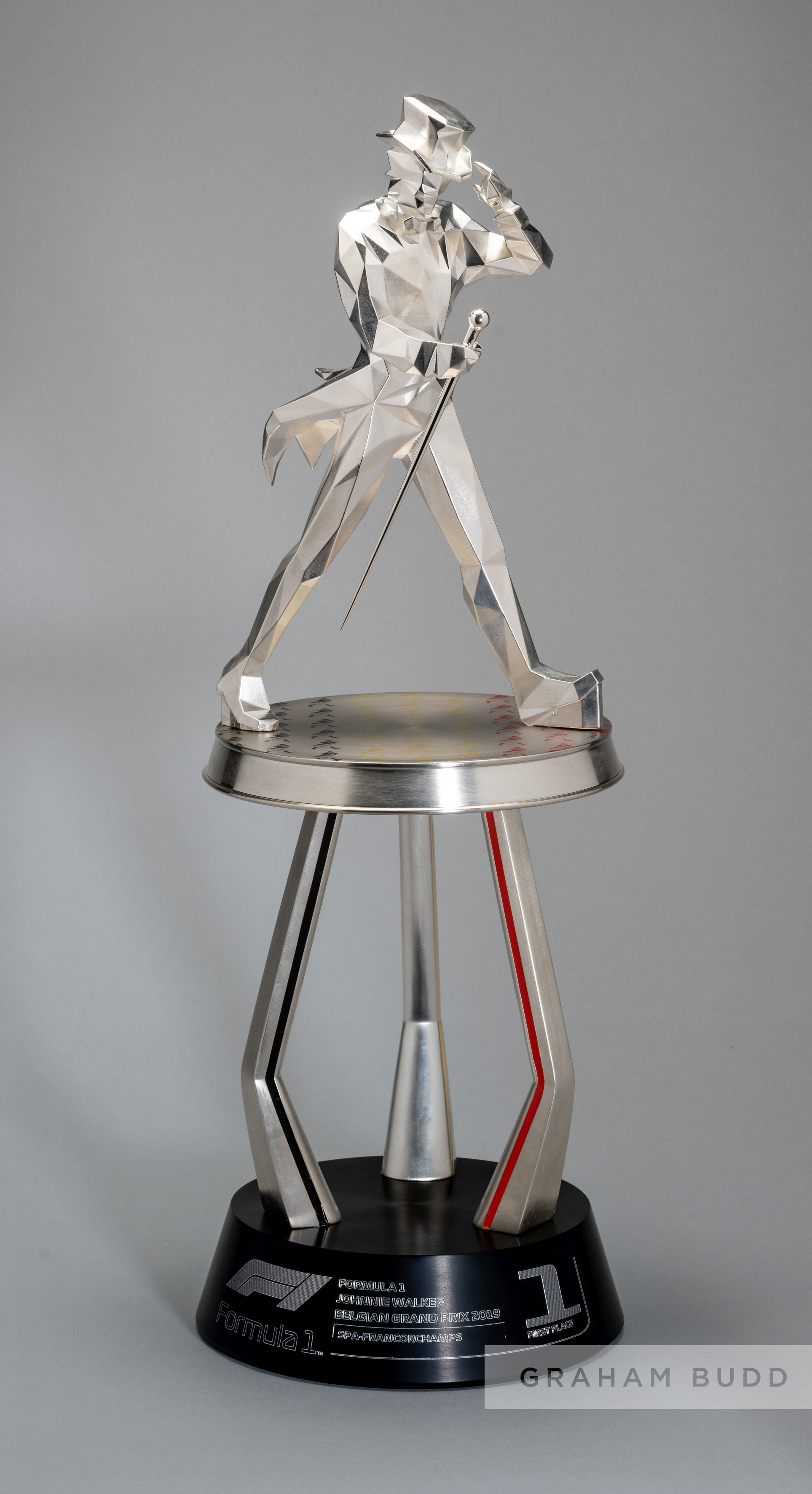 Johnnie Walker F1 1st placed trophy from the 2019 Belgian Grand Prix at Spa, modelled with a
