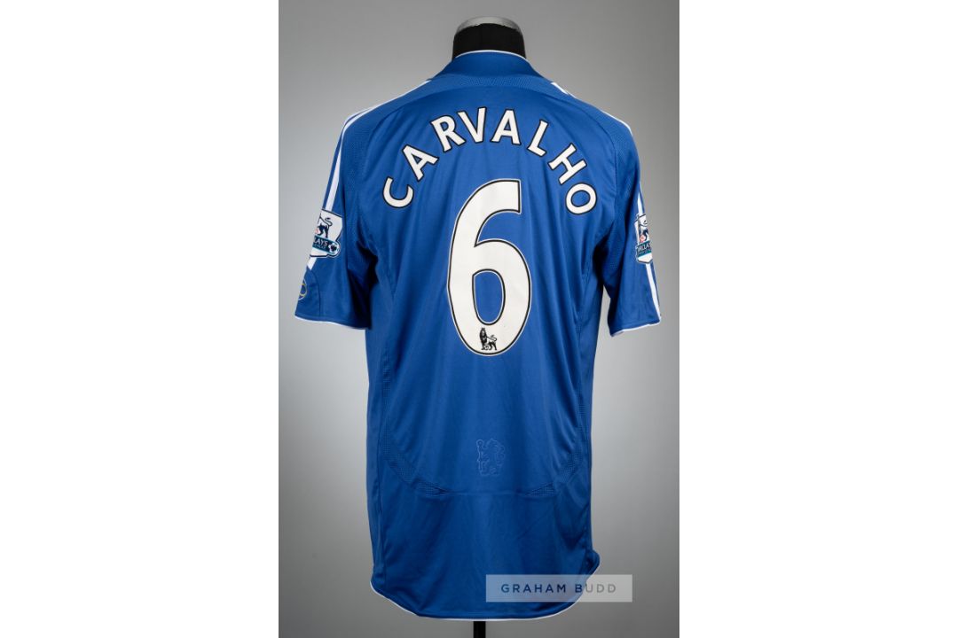 Ricardo Carvalho blue Chelsea no.6 home jersey, season 2007-08, Adidas, player issued short- - Image 2 of 2