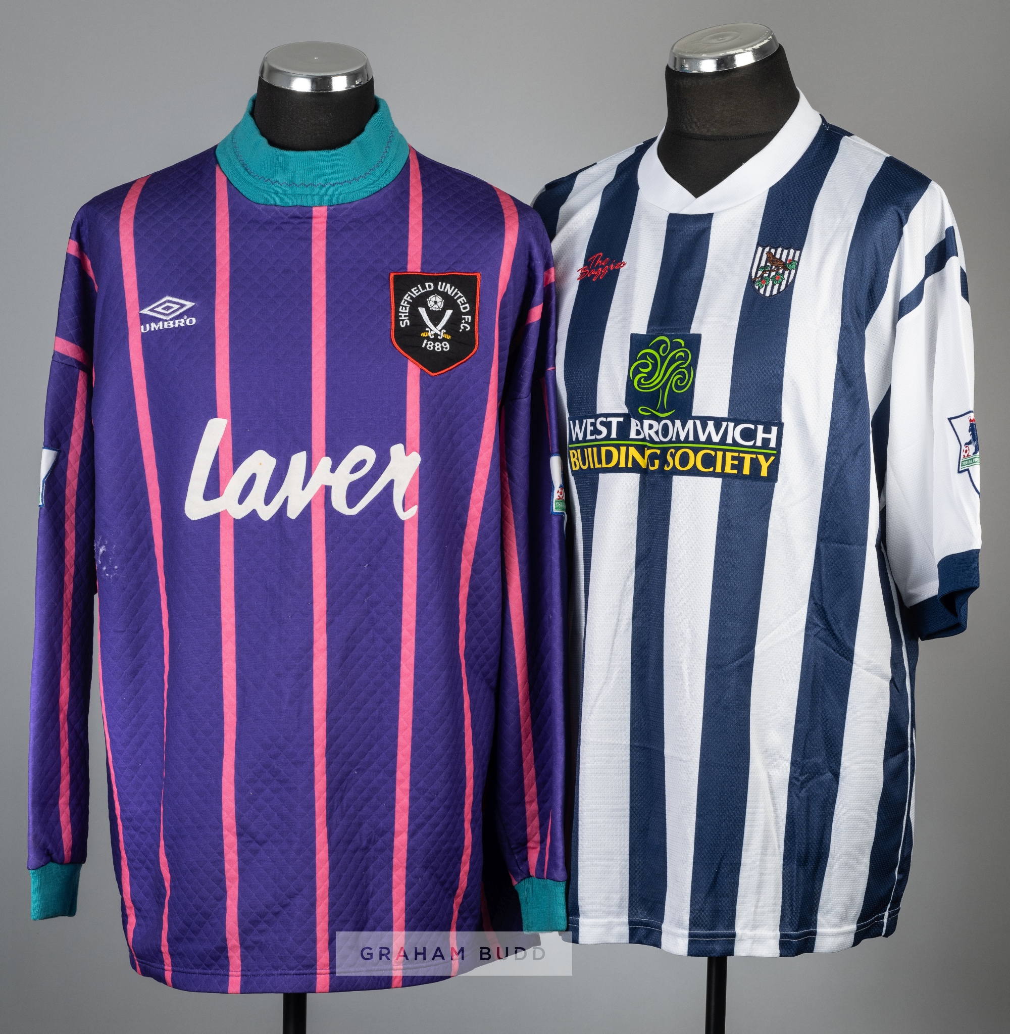 Two Premier League football jerseys for West Bromwich Albion and Sheffield United, comprising Tony - Image 2 of 2